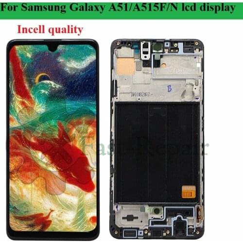 6.5" incell For Samsung Galaxy A51 lcd SM-A515FN/DS A515F/DS A515 LCD Display Touch Screen Digitizer For Samsung A515 Display