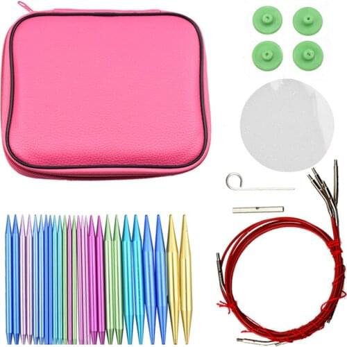 1 Set Knitting Tools Detachable Rope Change Crochet Needles Color Alumina Crochet Needles With Accessories For Beginners Gift