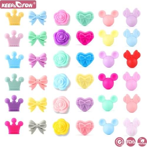 10Pcs Silicone Beads Food Grade Silicone Teething Beads DIY Baby Necklace Pendant Oral Care Toys Pacifier Teething Accessories