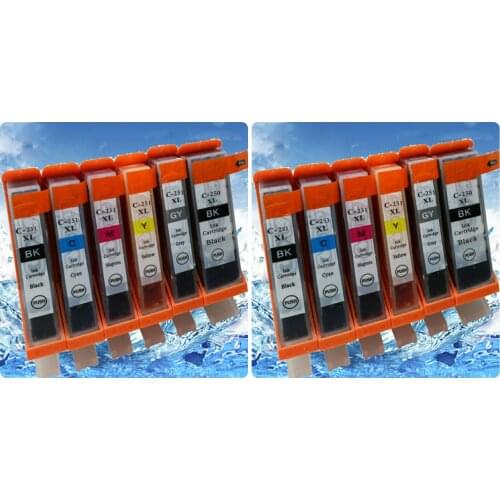 12pk Compatible Ink Cartridge for Canon PGI-250 CLI-251 CMY GY MG6320 PIXMA MG5420 MX722 MX922 iP7220