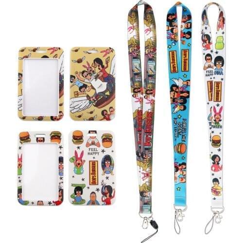 24pcs/lot MD553 DMLSKY Fashion Cartoon Necklack Lanyard Key Strap Multifunction Mobile Phone Decoration With Card Holder Cover