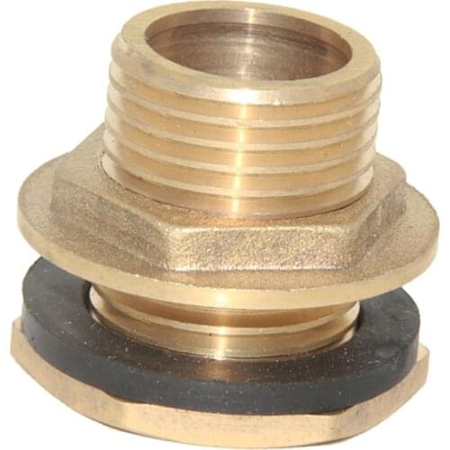 4 1/2" Brass Water Tank Hose Tube Pipe Connector Adapter Fittings w Gasket