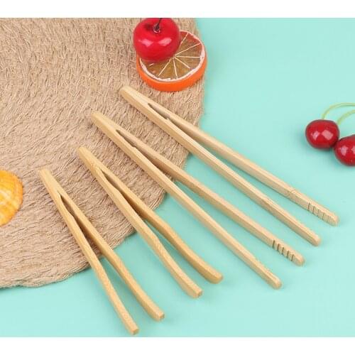 4pcs Bamboo Teaware Tea Clips Wood Toast Tong Wooden Toaster Bagel Bacon Squeezer Sugar Ice Tea Tongs