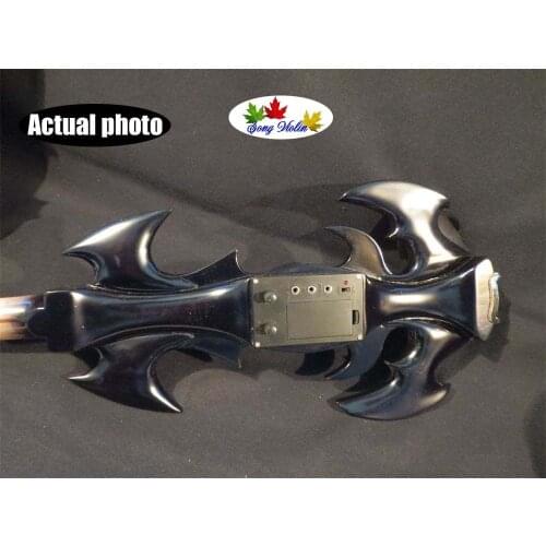 Solid wood SONG art streamline 5string 4/4 black crazy-1 electric violin#10307