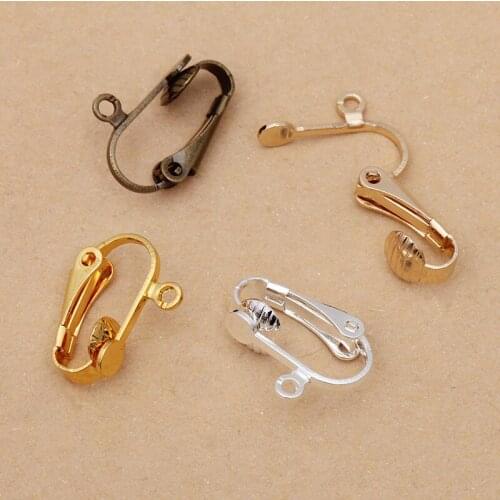 50pcs/lot 11*16.5mm Metal Copper Clip Earring No Pierced Earrings Hook DIY Jewelry Making Accessoris