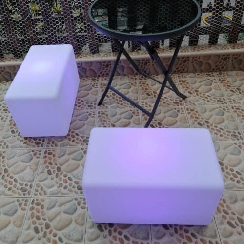 Skybesstech L55*W30*H35cm 16 Color Changing Coffee Bar Chair LED Bar Stools in Bar Furniture Free Shipping 2pcs