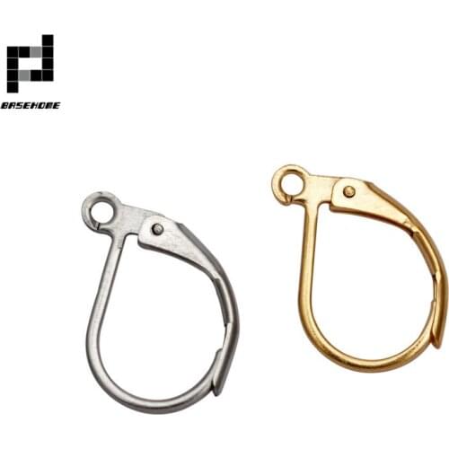 BASEHOME 20pcs/lot Stainless Steel French Earring Hooks Clasps Settings Base Settings for DIY Earrings Ear Jewelry