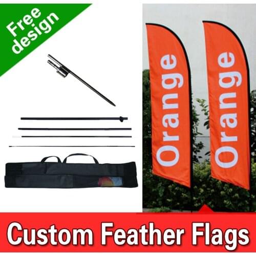 Free Design Free Shipping Double Sided In-ground Spike Cheap Bowhead Banner Flying Signs Banners Diy feather flag