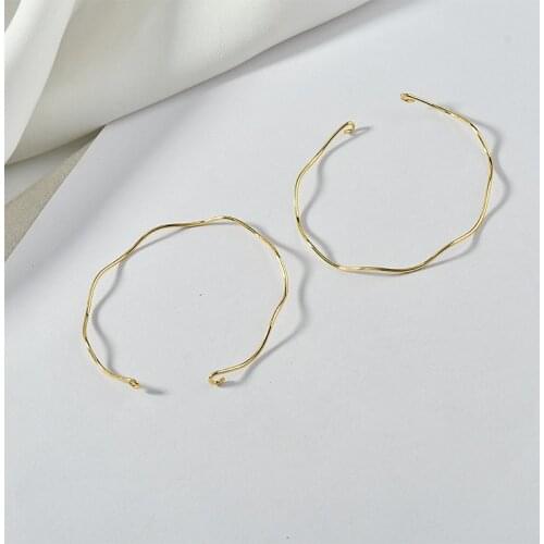 Maintains Color Copper Plated 18K Real Gold Wavy Line Circle Bracelet Basic Material DIY Homemade Bracelet Bracelet Accessories