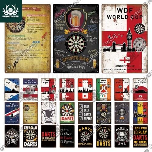 Putuo Decor WDF World Cup Vintage Sign Country Posters Retro Metal Poster Tin Plaque Wall Decor Garage Man Cave Vintage Signs
