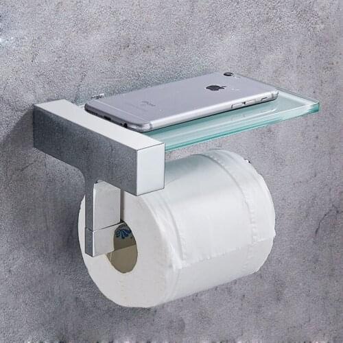 Toilet Paper Holder Brass Bathroom Accessories Tissue Holder Towel Rack Toilet Roll Dispenser With Phone Storage Bathroom Shelf