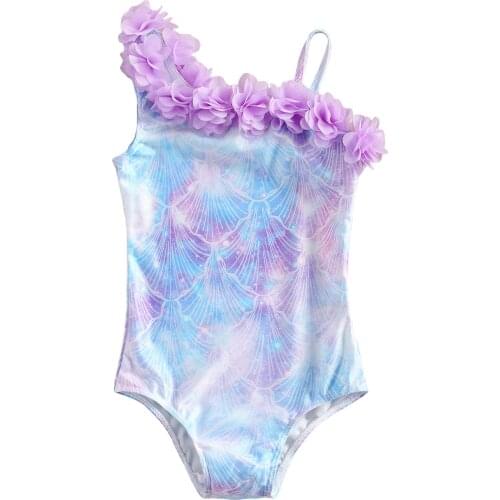 2021 Summer Kids Baby Girls Sleeveless Print One-piece Swimsuit Stylish Bathing Suit Bodysuit for Children Girls