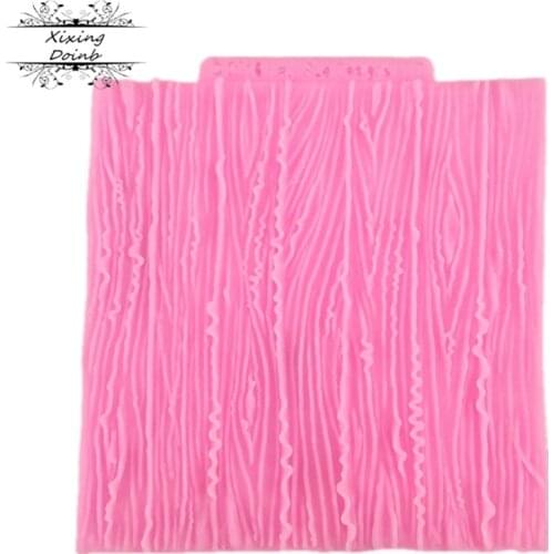 DIY Tree Bark Line Texture Stripe Fondant Cake Mold Silicone Cake Mold for Kitchen Baking Decoration and Tools