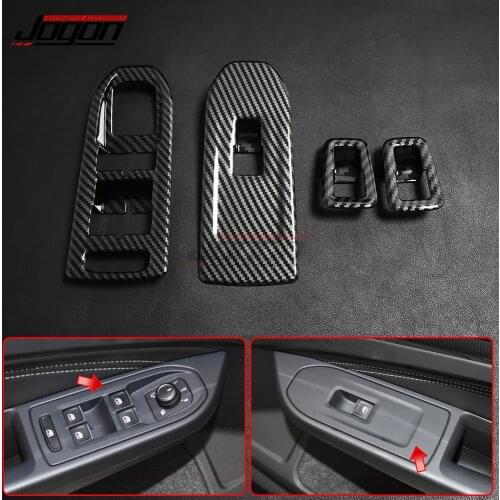 For Volkswagen For VW Golf 8 GTI R GTE GTD MK8 2020-2021Carbon Look Car Side Door Armrest Window Lift Switch Button Cover Trim