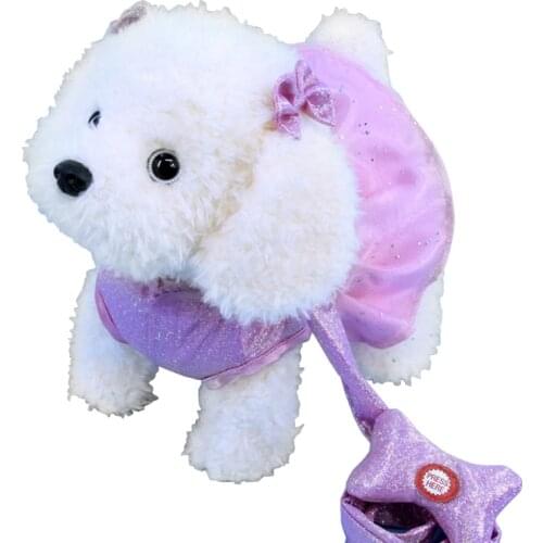 Dog Leash Walking Electric Puppy Plush Toy, Sing And Dance Simulation Music Mechanical Dog for Children