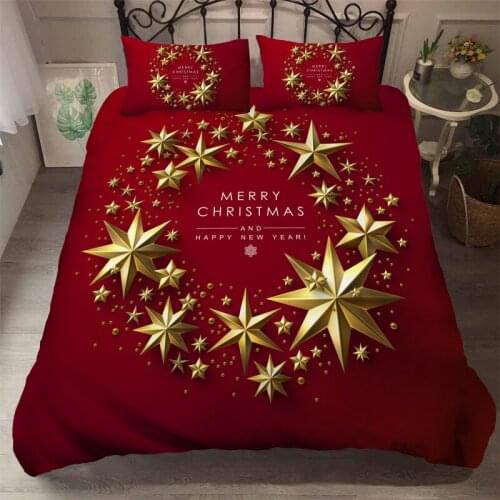 Fanaijia Christmas Bedding Set Cartoon Christmas Duvet Cover Set Kids New Years Gift Bed Sets