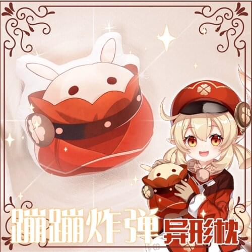 Genshin Impact Klee Cute Bomb Soft Plush Stuffed Doll Toy Pillow Cosplay Cartoon Anime Double-Sided Sofa Cushion Gift pillow