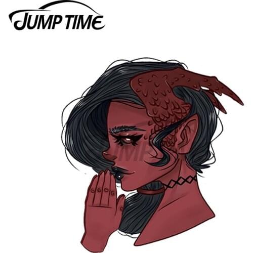 JumpTime 13 x 6.8cm For Demon Prayers Decal Sunscreen Car Sticker Creativite Bumper Motorcycle Waterproof Vinyl Car Wrap