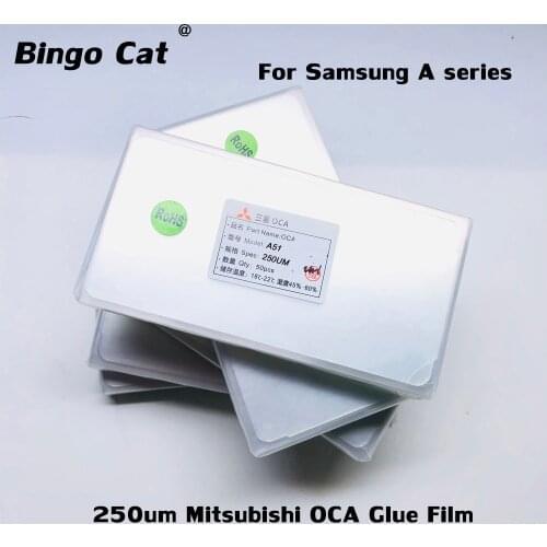 50pc 250um OCA Glue Film For Samsung A51 A71 A10S A20 A30 A40 A50 A60 A70 A80 M10 M20LCD Screen Glass OCA Optical Adhesive Stick