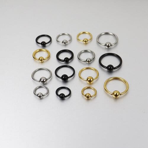 2 Pieces Stainless Steel Captive Beads Hoop Rings Eyebrow BCR Tragus Earring Nose Closure Nipple Body Piercing Jewelry