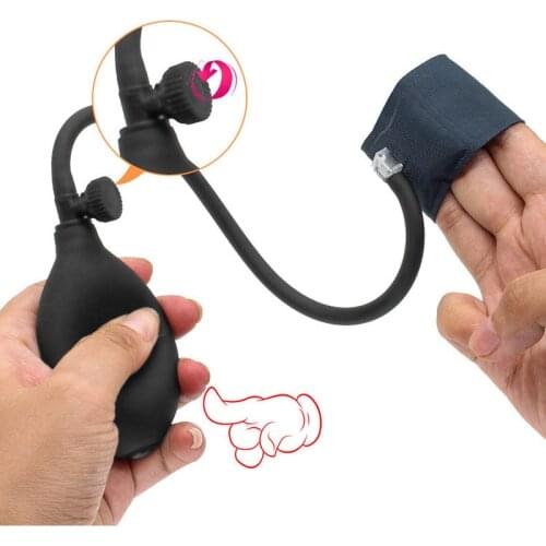 Adjustable Size Inflated Penis Rings Sex Toys For Men Penis Enlargment Erection Male Chastity Device Belt Bdsm Cock Stretcher