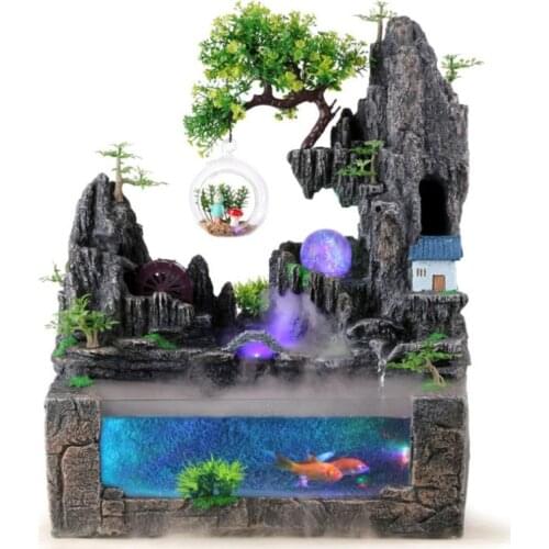 Feng Shui Wheel Lucky Rockery Flowing Water Fountain Decoration Living Room Indoor Transfer Ball Mountain Feature Fish Tank