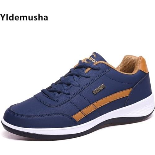Spring Autumn Men Sneakers Breathable Casual No-slip Men PU Vulcanize Shoes Male Lace up Wear-resistant Shoes tenis masculino