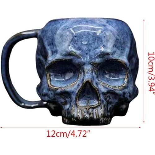 066E Retro Skull Shapes Mug Drinking Cup Beer Mug Skull Halloween Coffee Cup Tea Mug Pub Bar Decoration Gift for Kids