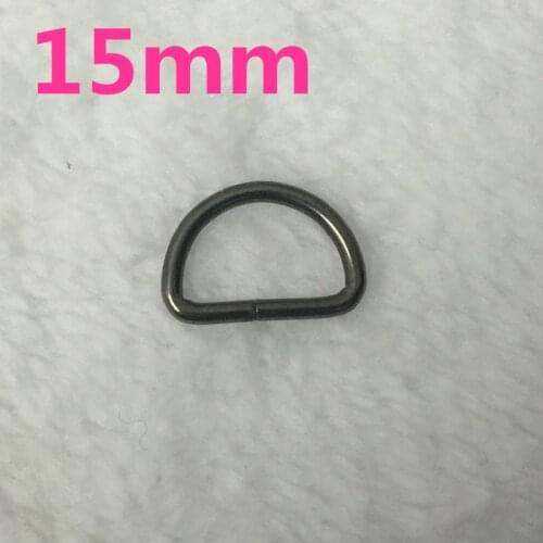 15mm Gunmetal (50 pieces/lot) Metal D-shaped buckle D buckle D ring Semicircle button Bags mountaineering backpack accessories