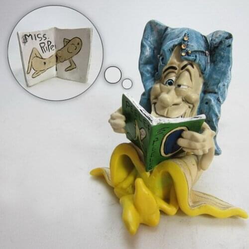 Bad Banana Man Watch Striptease Comic Book Funny Resin Collection Wretched Version Evil Banana Man Model Decoration Cool Stuffs