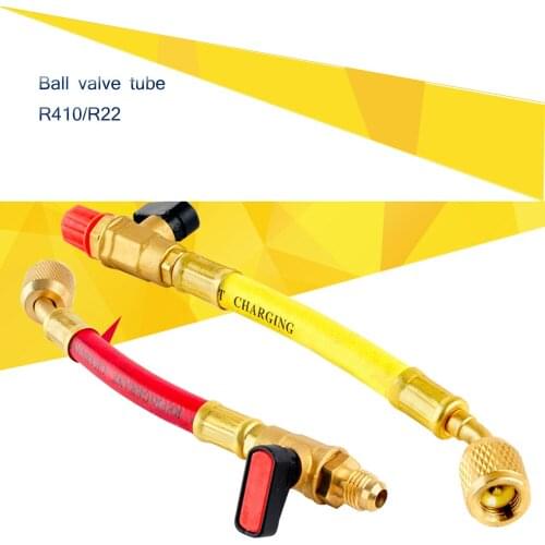 High Pressure Hose Set With Ball Valve Charging Hose R410-BV R410-RV R410-YV Refrigerant tools 800PSI frigerant