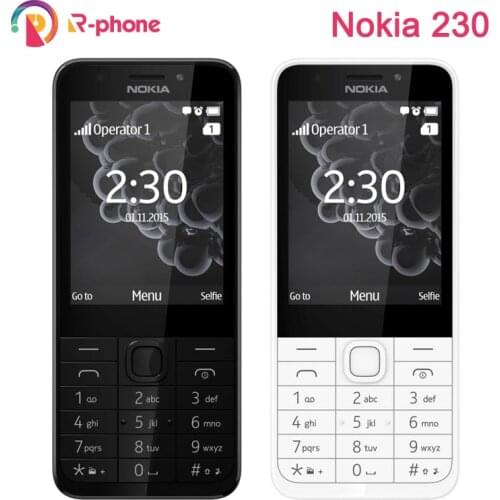 NOKIA 230 Refurbished Mobile Phone Single Dual Sim Version GSM & Hebrew Arabic Russian keyboard Original Unlocked Phone