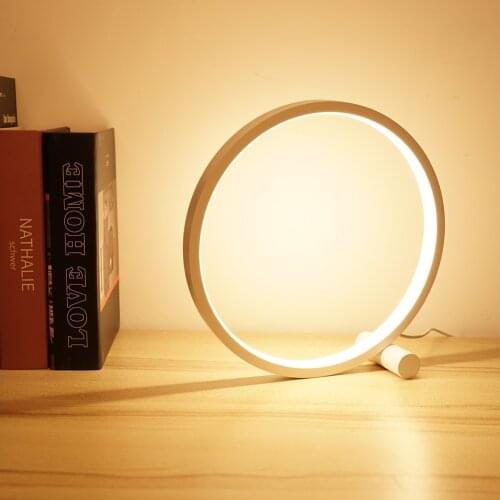 New LED Table Lamp For Bedroom Circular Acrylic Desk Lamp For Living Room Black/White Dimmable Bedside Lamp Round Night Light