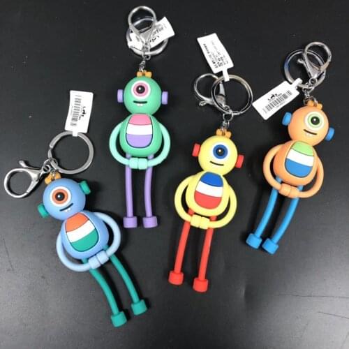 New Personality Keychain Creative Yoga One-Eyed Monster Doll Backpack Decorations Bag Pendant Car Key Accessories Keyring Gift