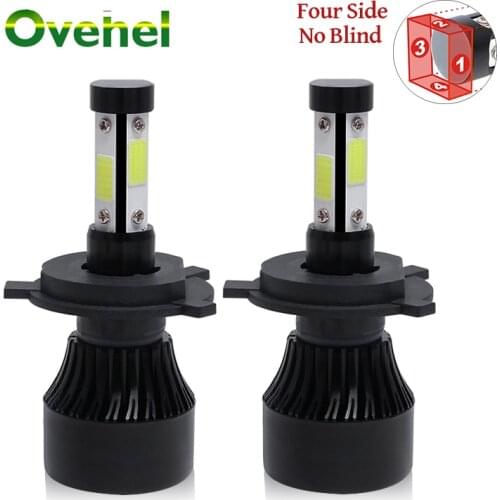 OVEHEL 4 Side LED Bulb Car Headlight 14000lm H1 H3 H4 H7 H11 H13 HB3 9005 HB4 9006 9004 90076000K Auto Headlamp Light 12v