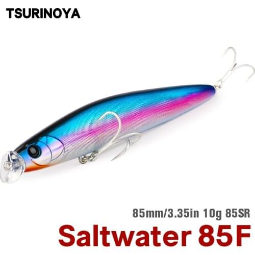 TSURINOYA Floating Minnow Bait 85SR 85mm 10g Depth 30-70cm Shallow Fishing Lure Jerkbait Iscas Artificiais Pesca Leurre Peche