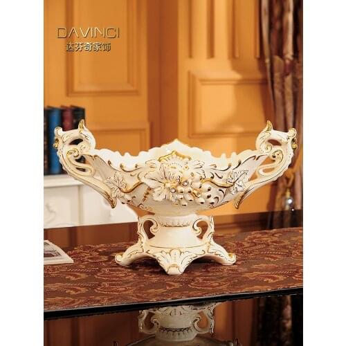 European style fruit tray living room luxury tea table decoration set light luxury ceramic fruit tray modern creative home