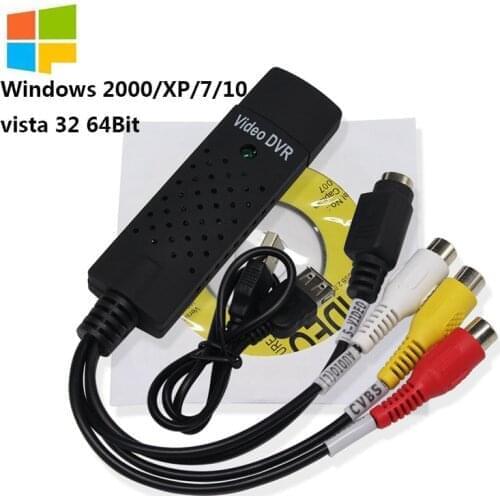 Portable Easy to cap USB2.0 Audio Video Capture Card Adapter VHS To DVD Video Capture Converter For Win7/8/XP/Vista