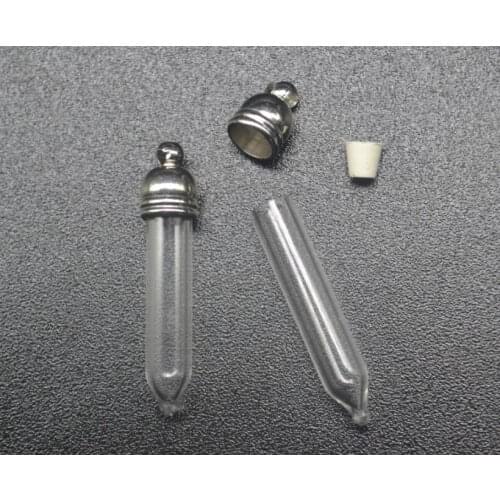 20pcss/lot 33*5mm transparent bullet oil perfume glass vial pendant charm necklace wishing tube glass bottle diy jewelry finding