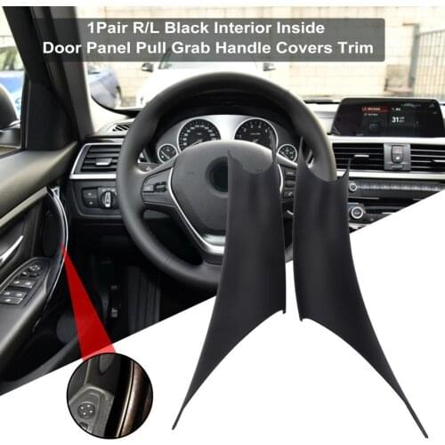 R/L 1Pair Unique R/L Black Interior Door Panel Pull Handle Covers Trim Sturdy Interior Grab Handle Covers Protective