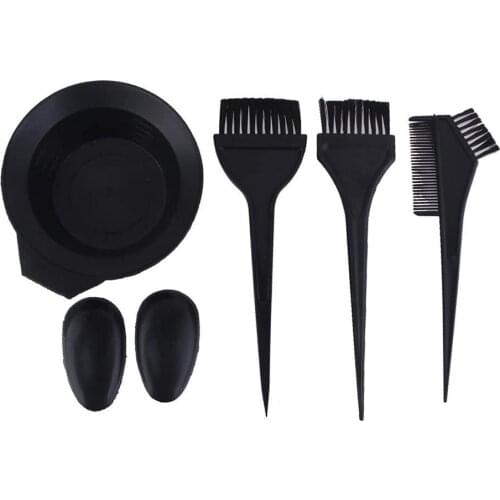 Hot 6Pcs Hair Dye Colouring Brush Comb Hairdressing Color Mixing Bowl Ear Cover Kit