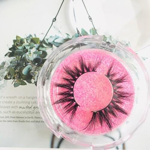 Big Sale Regular 3D Mink Eyelashes 6pairs/lot Clear Round Cases Handmade Lashes