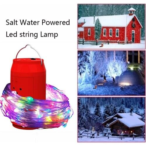 Christmas led strip Light Salt Water Powered LED String Lamp 12M 100LEDs Wedding Light Decoration Lamp Holiday Party Decorative