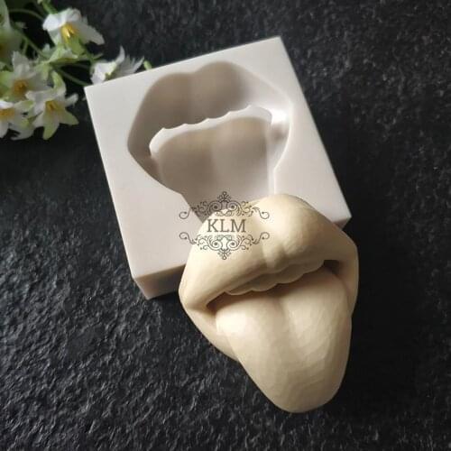 New mouth silicone mold Lip tongue chocolate mold Birthday spoof decoration tools KLM-00113