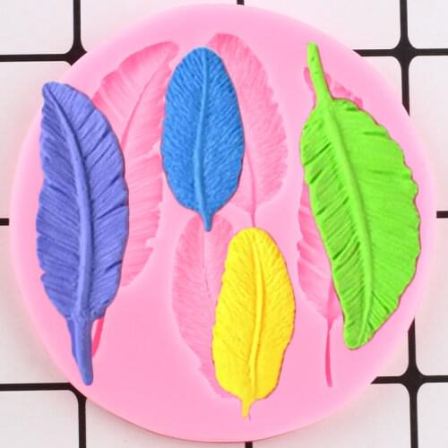Bird Feather Sugar Buttons Lace Border Silicone Mold DIY Fondant Cake Decorating Tools Chocolate Gumpaste Mould Candy Molds