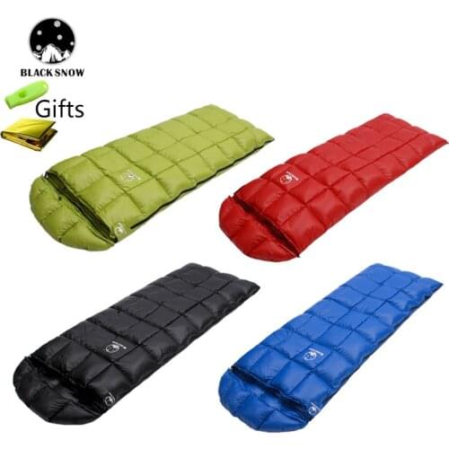 White Goose Down Sleeping Bag,The hat is detachable,Open to Serve as a Quilt Winter and Spring Chequer Envelope style bag