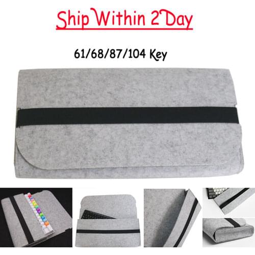Large Capacity Portable Storage Organizer Felt Practical Elastic Band Durable Pouch Dust Proof Mechanical Keyboard Bag
