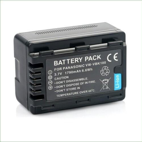 VW-VBK180 VBK180 Battery for Panasonic HDC HS80 SD40 SD60 SDX1 TM40 TM45 TM55 TM60 TM90 TMX1 HC V10 V700 V707 SDR H85 H95 H100