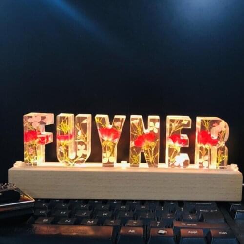 Jewelry Pendant Alphabet Epoxy Resin Mould English Letter Silicone Mold Keychain Pendant for Birthday Home Decoration