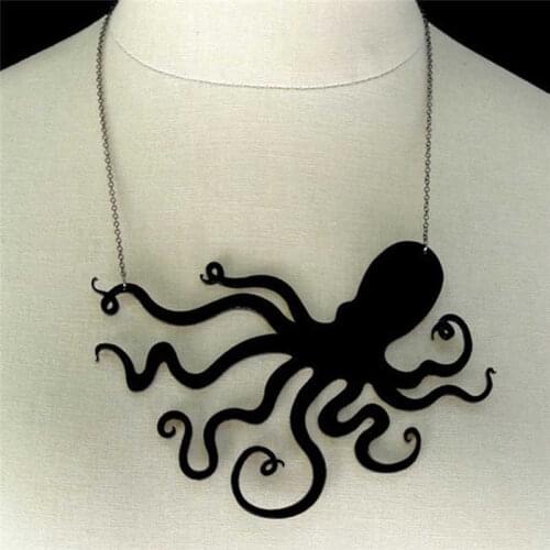 Womens 7cm Womens Gothic Octopus Pendant Clavicle Chain Charm Necklace Jewelry 10 * 7cm Pendant Necklace Charm Jewelry Gothic